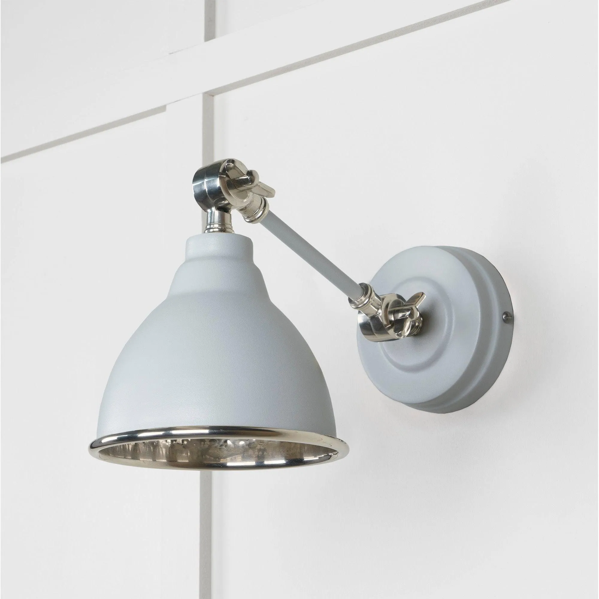 Hammered Nickel Brindley Wall Light in Birch | From The Anvil