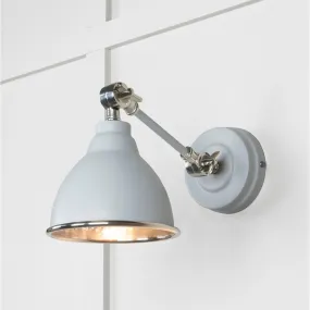 Hammered Nickel Brindley Wall Light in Birch | From The Anvil