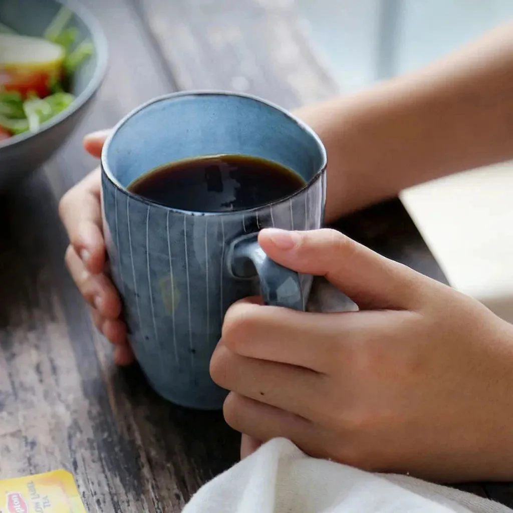 Handmade Coffee Mug Blue Grey - Naomi 3 Sizes