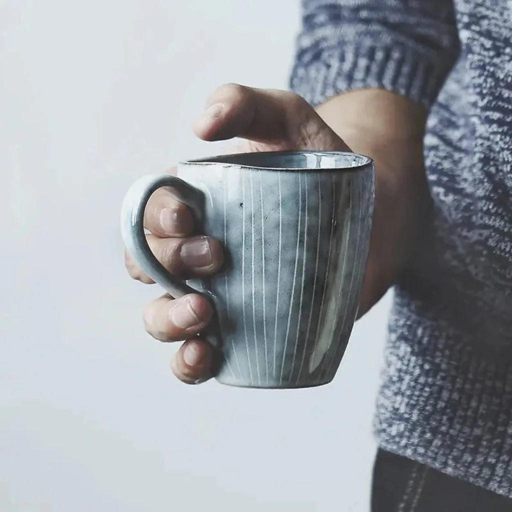 Handmade Coffee Mug Blue Grey - Naomi 3 Sizes