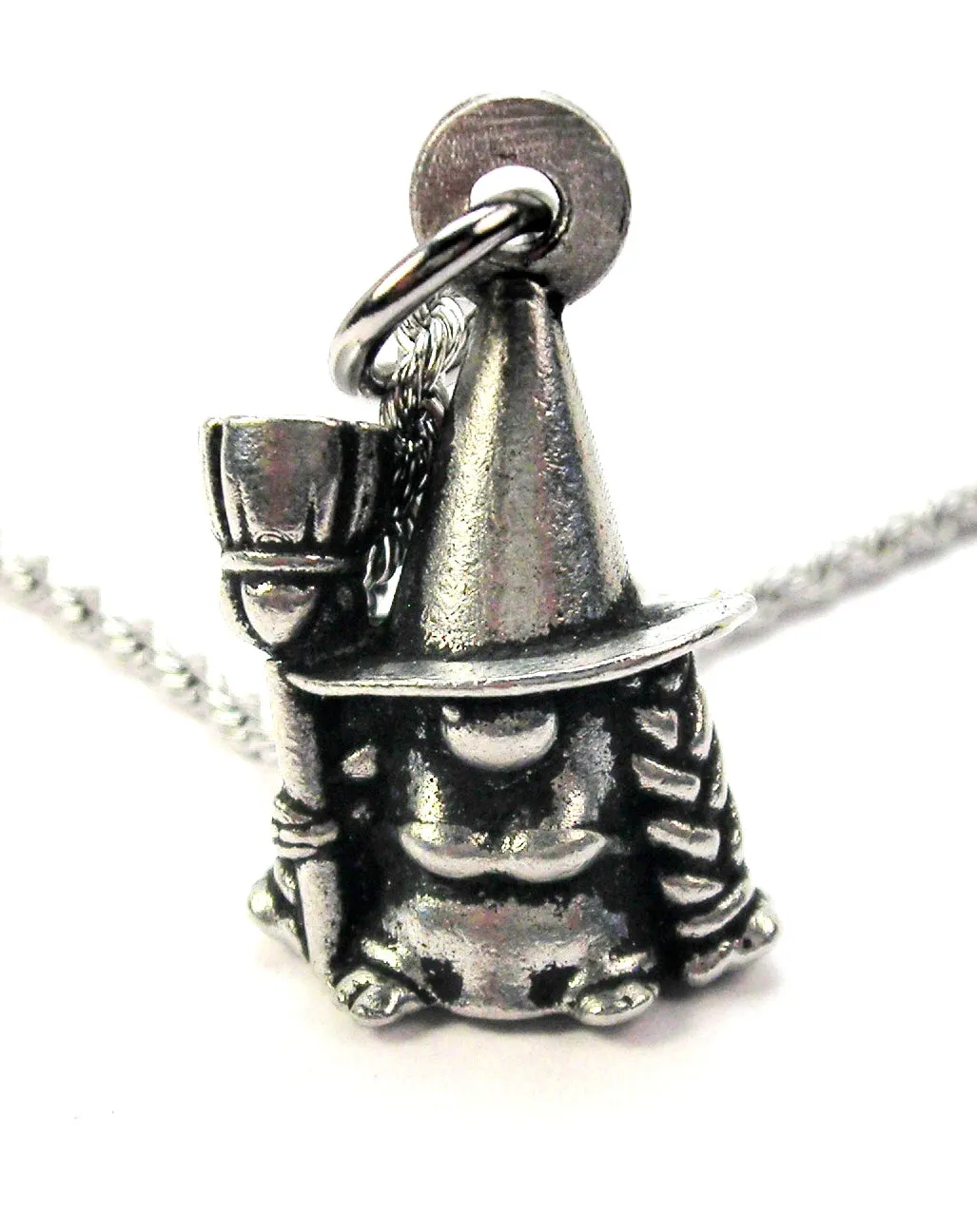 Haunted Warty Witch Gnome Charm Necklace