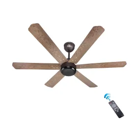 HAVAI Pristine Wooden Range BLDC Ceiling Fan - 6 Blades - 35W, Ashwood 1200mm Blade with Remote (BLACK 0.5 LED)…