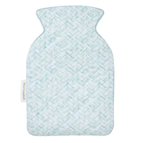 Hot Water Bottle Cover Basketweave Aqua