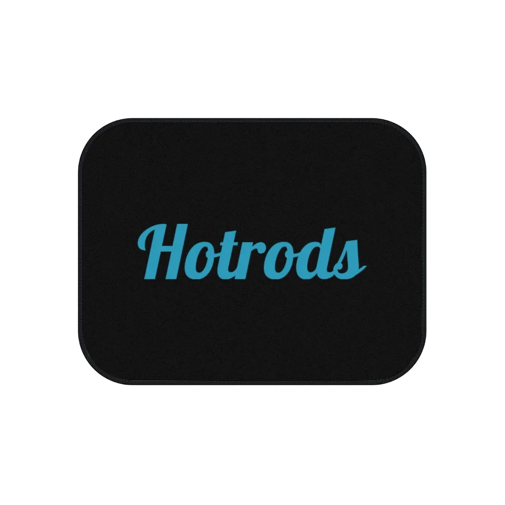 Hotrods Car Mats (Set of 4) - Black w/Blue print