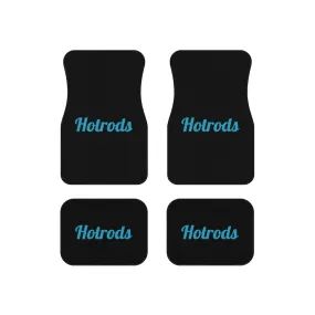 Hotrods Car Mats (Set of 4) - Black w/Blue print