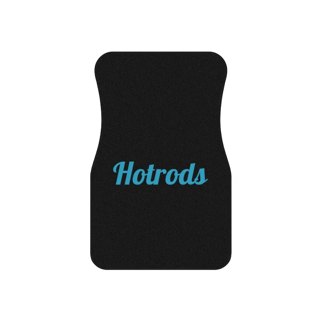 Hotrods Car Mats (Set of 4) - Black w/Blue print