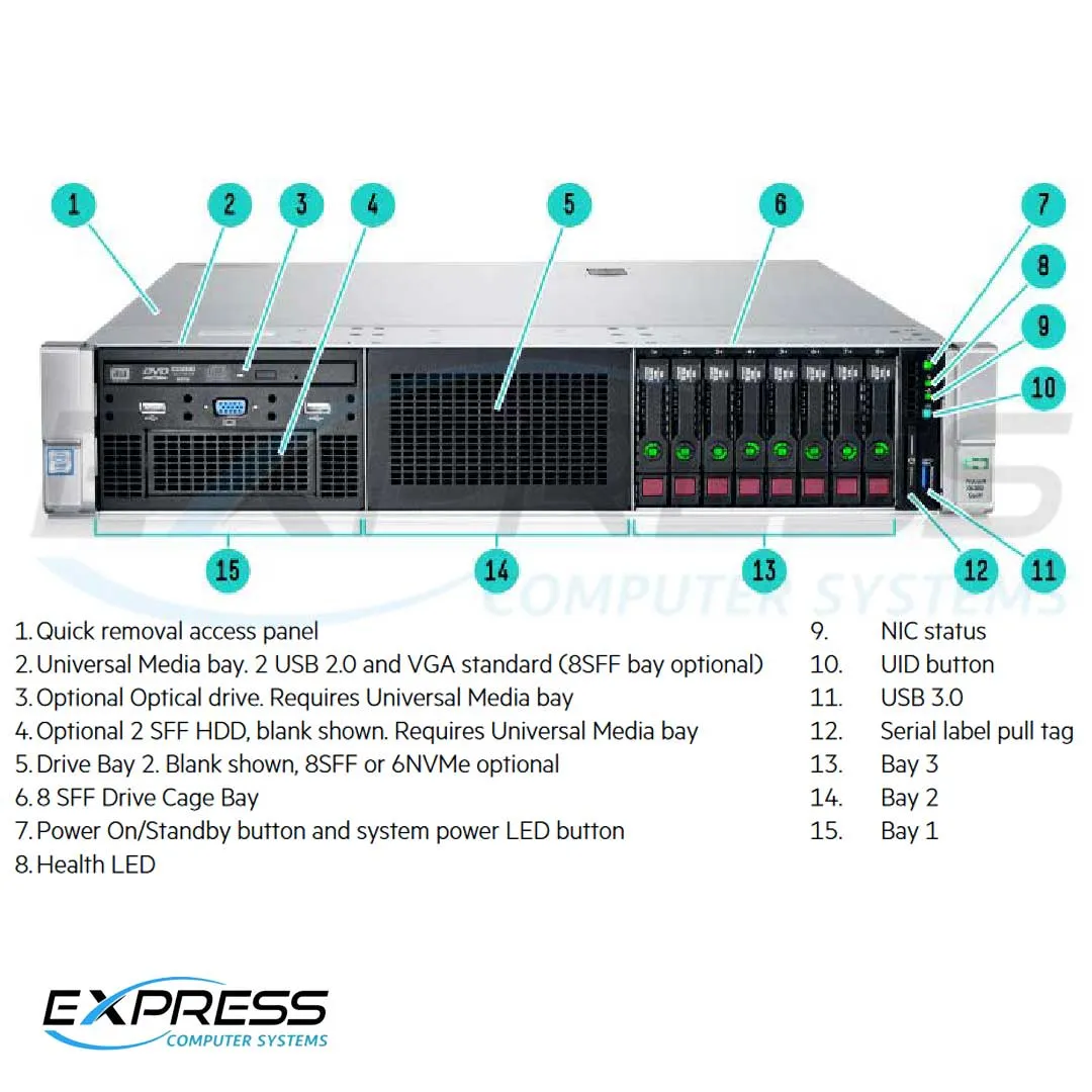 HPE ProLiant DL380 Gen9 E5-2609v4 1P 8GB-R B140i 8SFF 500 W PS Entry SATA Server | 826681-B21