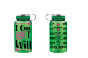 I Can and I Will Water Bottle, Wide Mouth Water Bottle, Water Bottle, Motivational Water Bottle, Fitness Water Tracker, Arrow