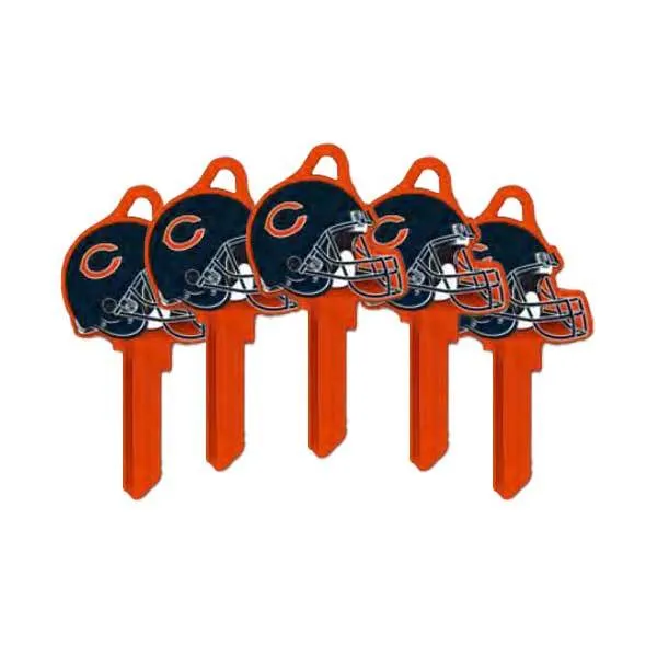 Ilco - NFL TeamKeys - Helmet Edition - Key Blank - Chicago Bears - SC1 (5 Pack)