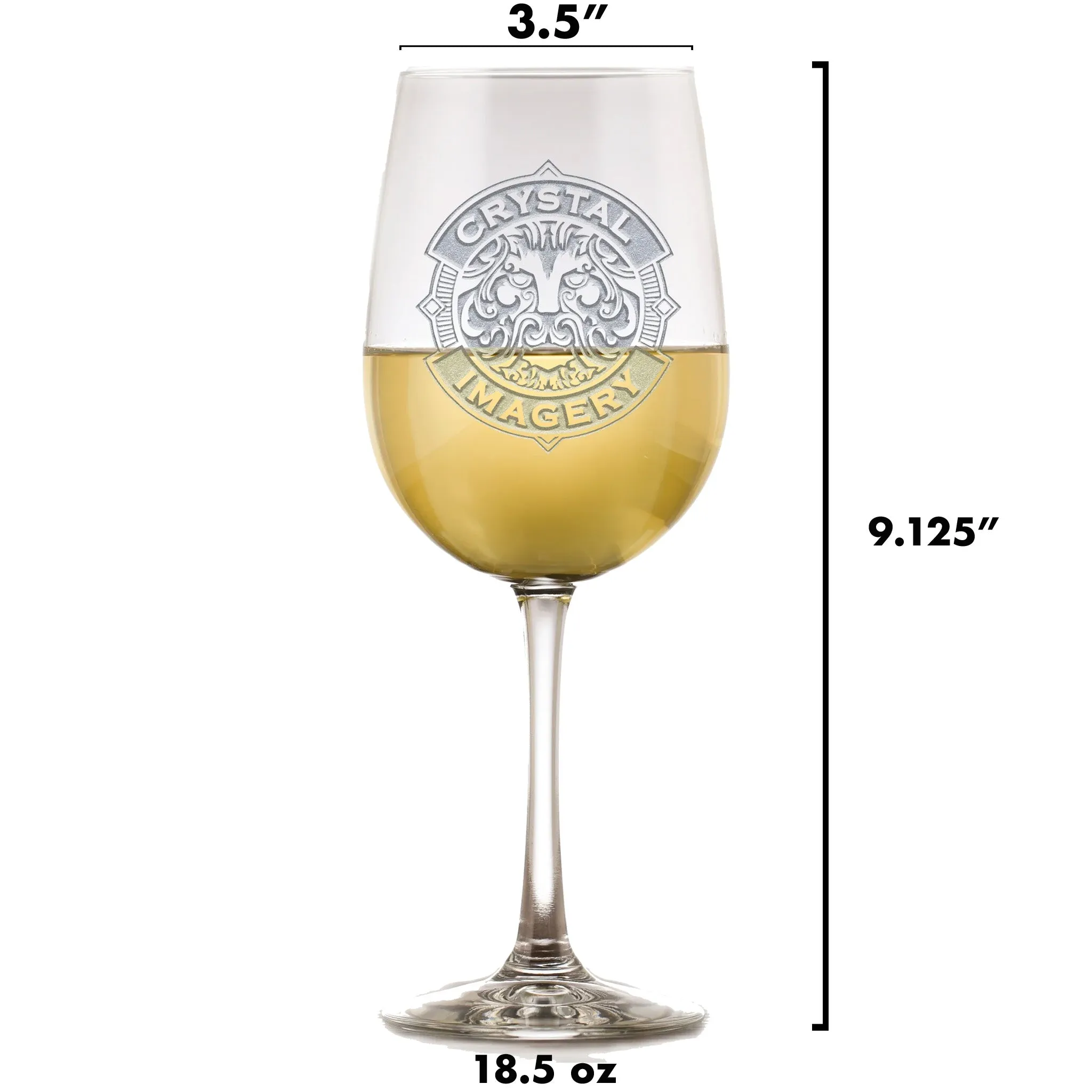 Initial Circle Engraved Wine Glass