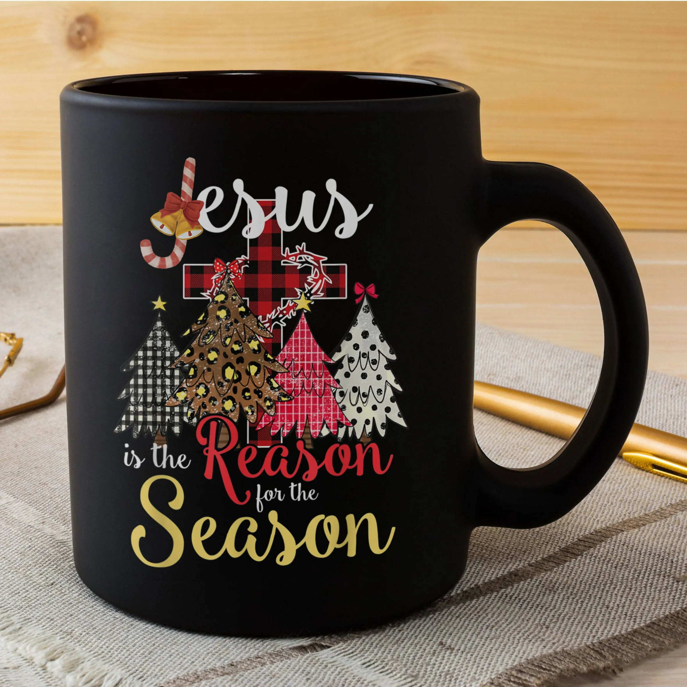 Jesus Is The Reason For The Season Christian Christmas Tree Mug