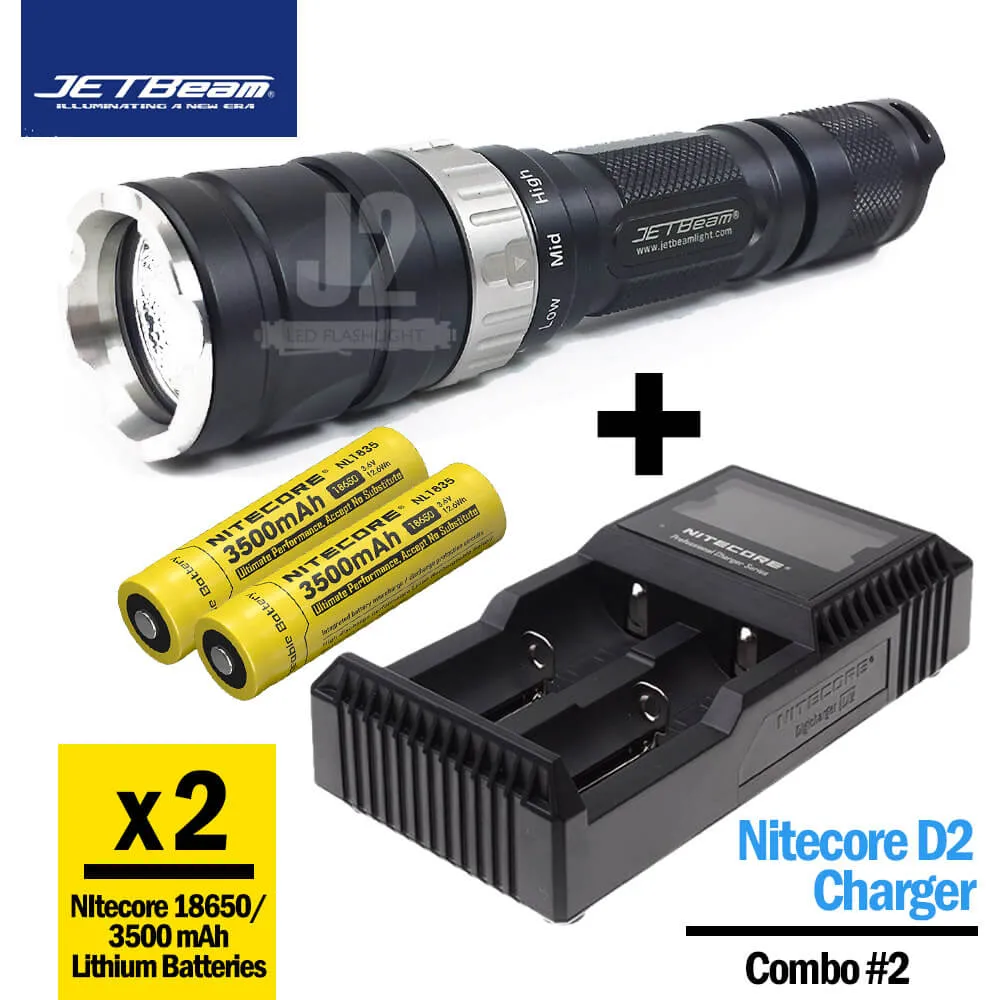 JetBeam RRT2 Flashlight & Charger Combos