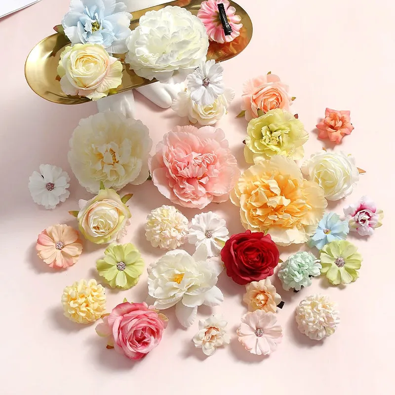 Juan Hua 绢花 Silk Flower Variety Hair Clips