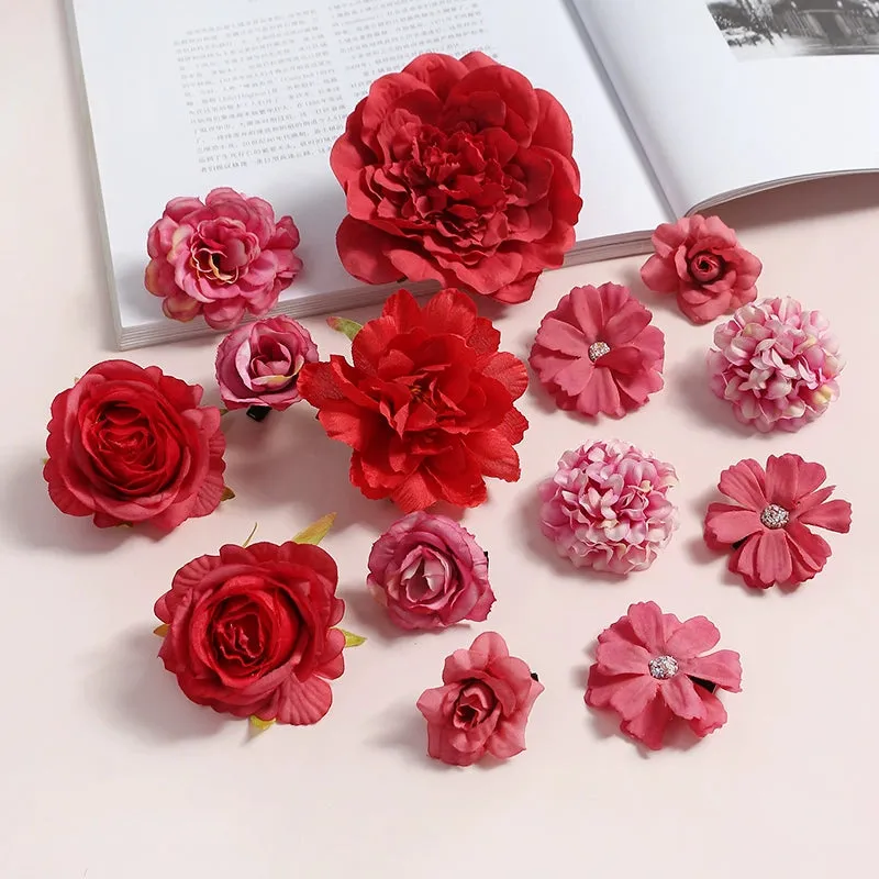 Juan Hua 绢花 Silk Flower Variety Hair Clips