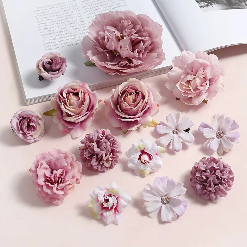 Juan Hua 绢花 Silk Flower Variety Hair Clips