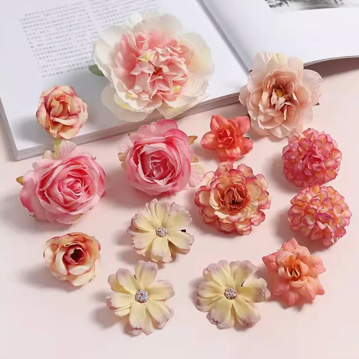 Juan Hua 绢花 Silk Flower Variety Hair Clips