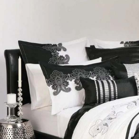 Kasbah Black European Pillowcase by Logan and Mason