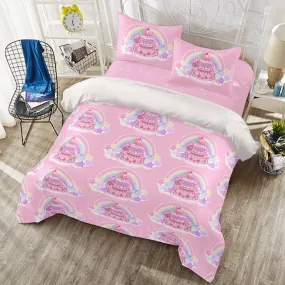 Kawaii Sparkle Cake Four Piece Duvet Cover & Bedding Set