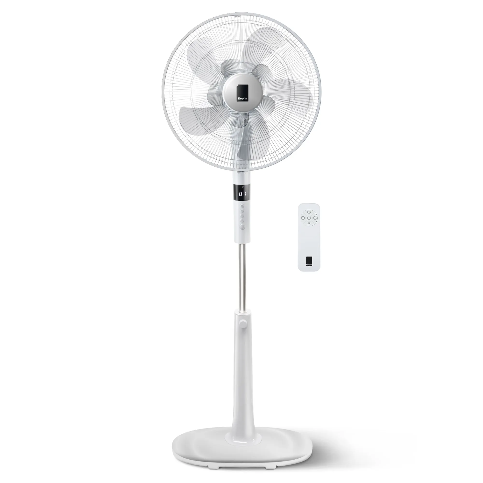 KEPLIN 16 Inch Pedestal Fan 26-Speed, 10 Blades Standing Fan, Remote Control & LED Display Adjustable Height, Turbo Wind Speed,3 Modes, 24-Hour Timer & 90° Oscillation for Home,Office & Bedroom