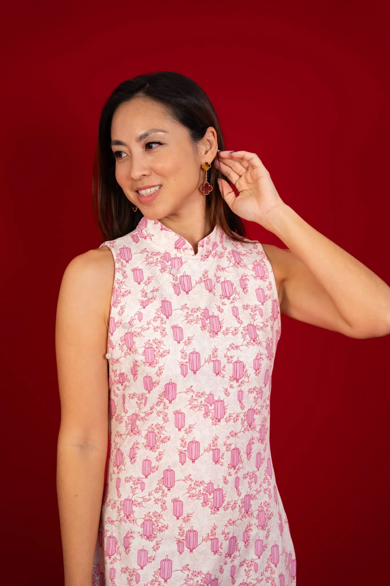 Ladies Harper Cheongsam - Pink Lanterns