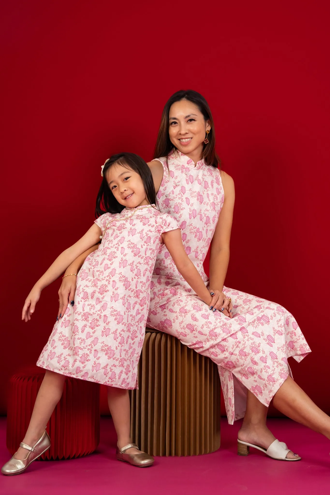 Ladies Harper Cheongsam - Pink Lanterns