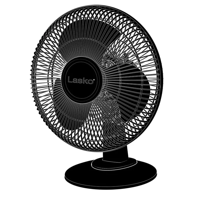 Lasko 16.5 in. H X 12 in. D 3 speed Oscillating Table Fan