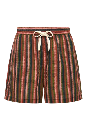 LEAH - Organic Cotton Shorts Green Stripe