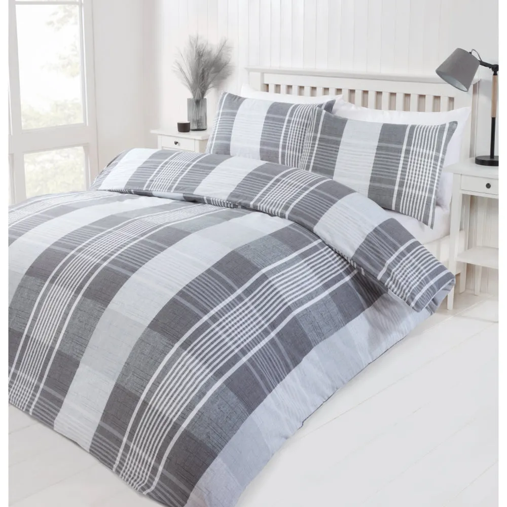 Lewis's Heritage Duvet Set - Charcoal Grey