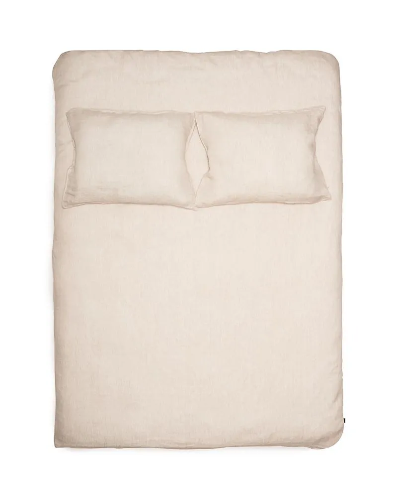 Linen Bedding Two Tone Stonewashed in Nature Color