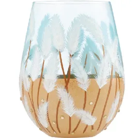 Lolita, Hand-Painted Artisan Stemless Wine Glass,Seaview 20 Ounces