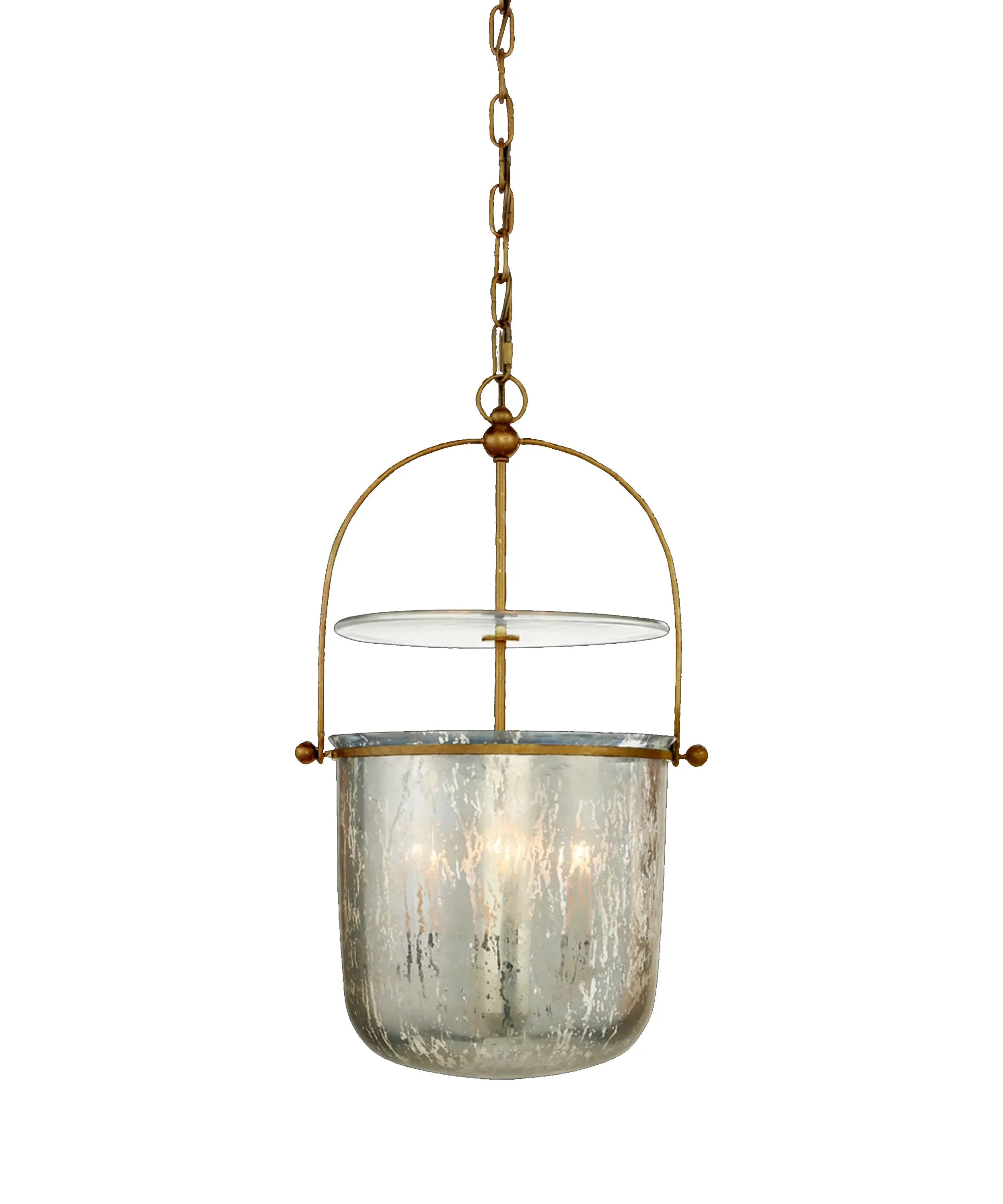 Lorford Small Smoke Bell Lantern, Gilded Iron