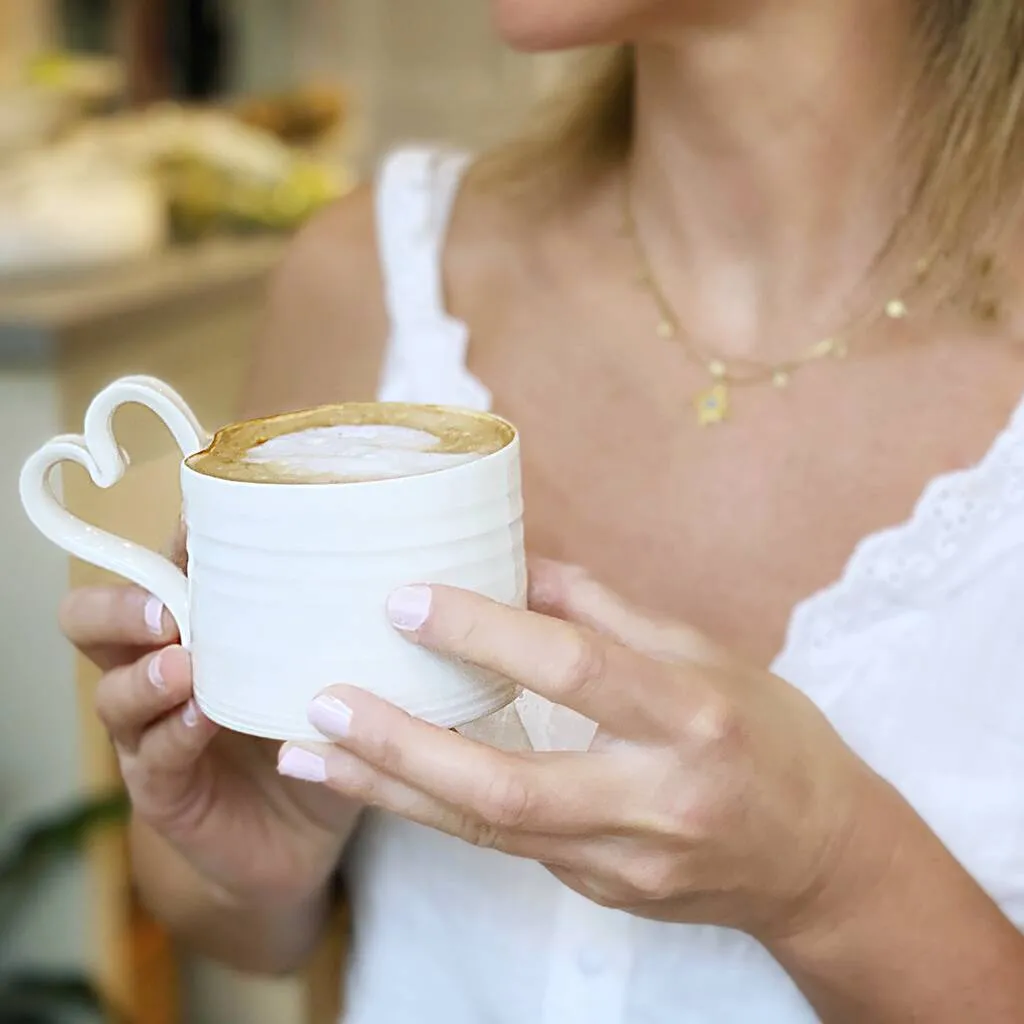 Love Heart Handle Porcelain Mug