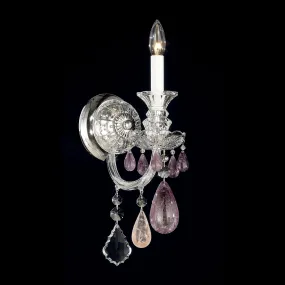 Luxury 1-Light Amethyst/ Rose/ Clear Rock Crystal Wall Light