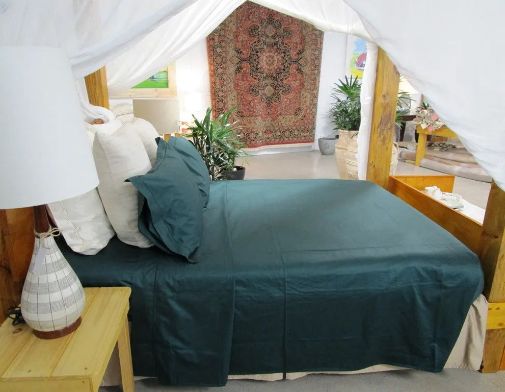 Magnificent Quilt Set in Emerald/Natural Reversible