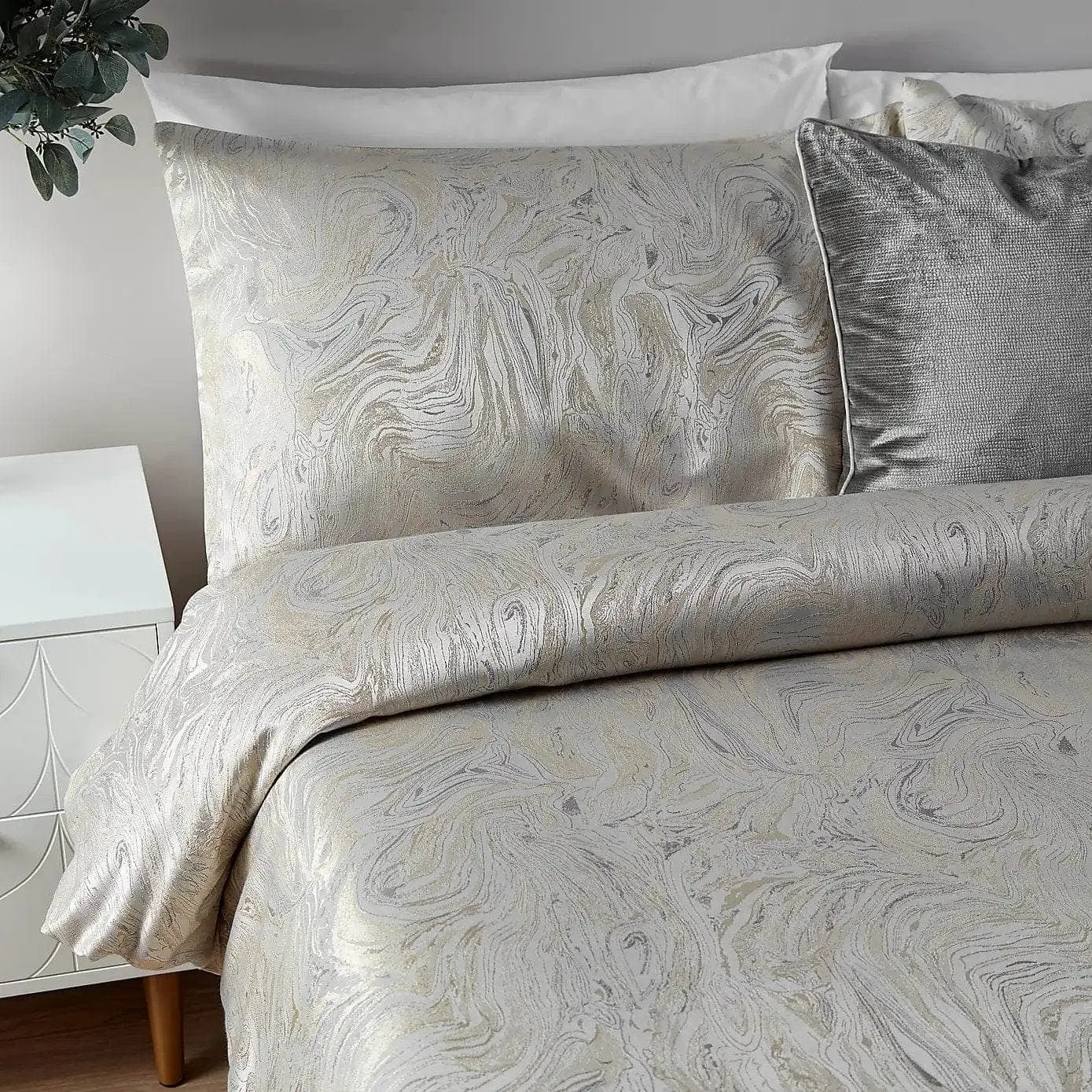 Marble Duvet Set - Oyster