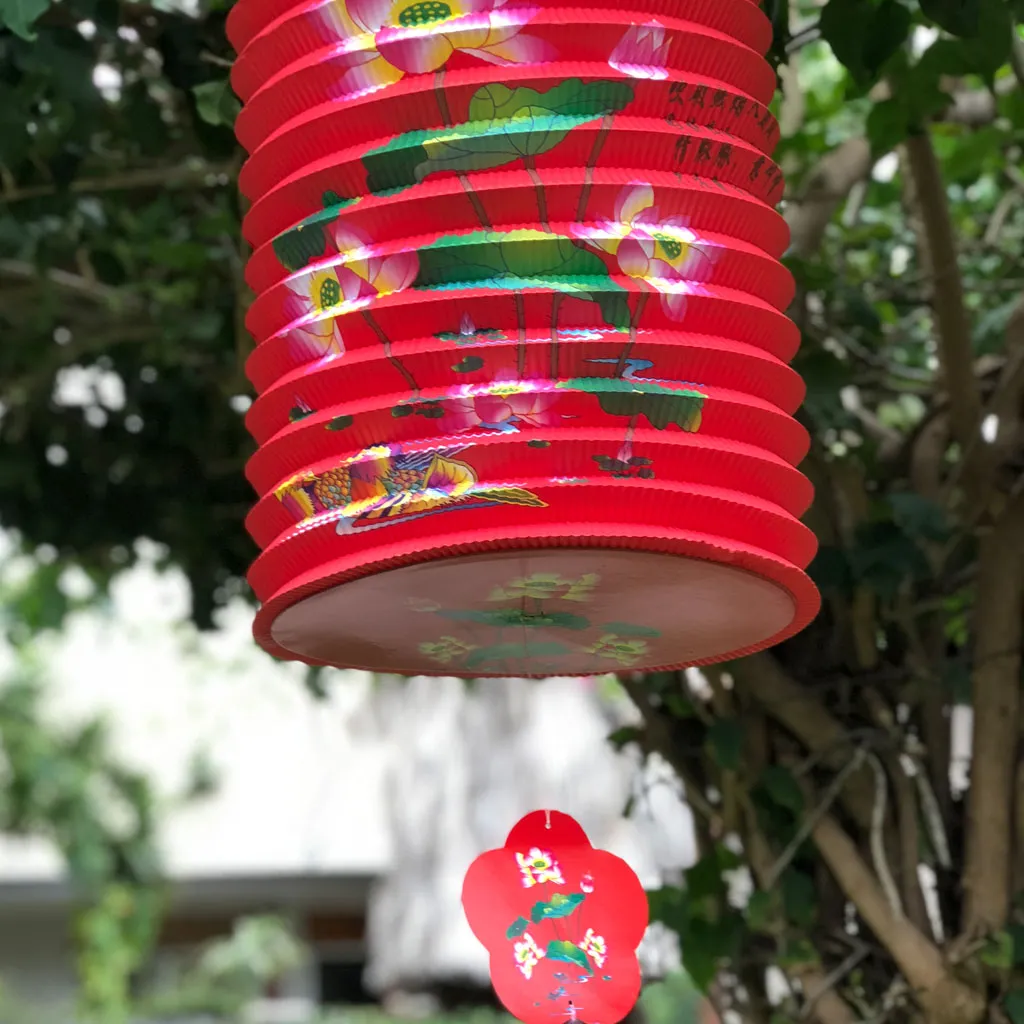 Massive Oriental Design Printed 6 Pack mixed corrugated paper lanterns