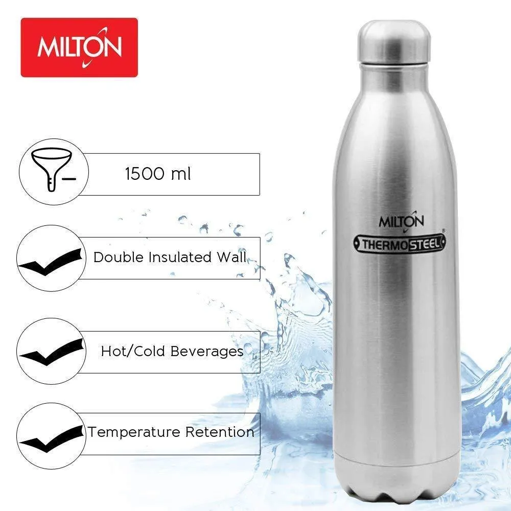 Milton Duo DLX Stainless Steel Flask, 1500ml, Silver