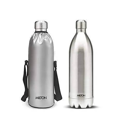 Milton Thermosteel Duo DLX 1800 Stainless Steel Water Bottle, 1.8 Liters, Steel