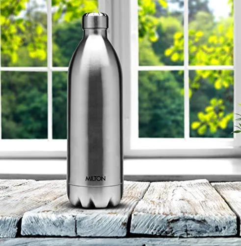 Milton Thermosteel Duo DLX 1800 Stainless Steel Water Bottle, 1.8 Liters, Steel