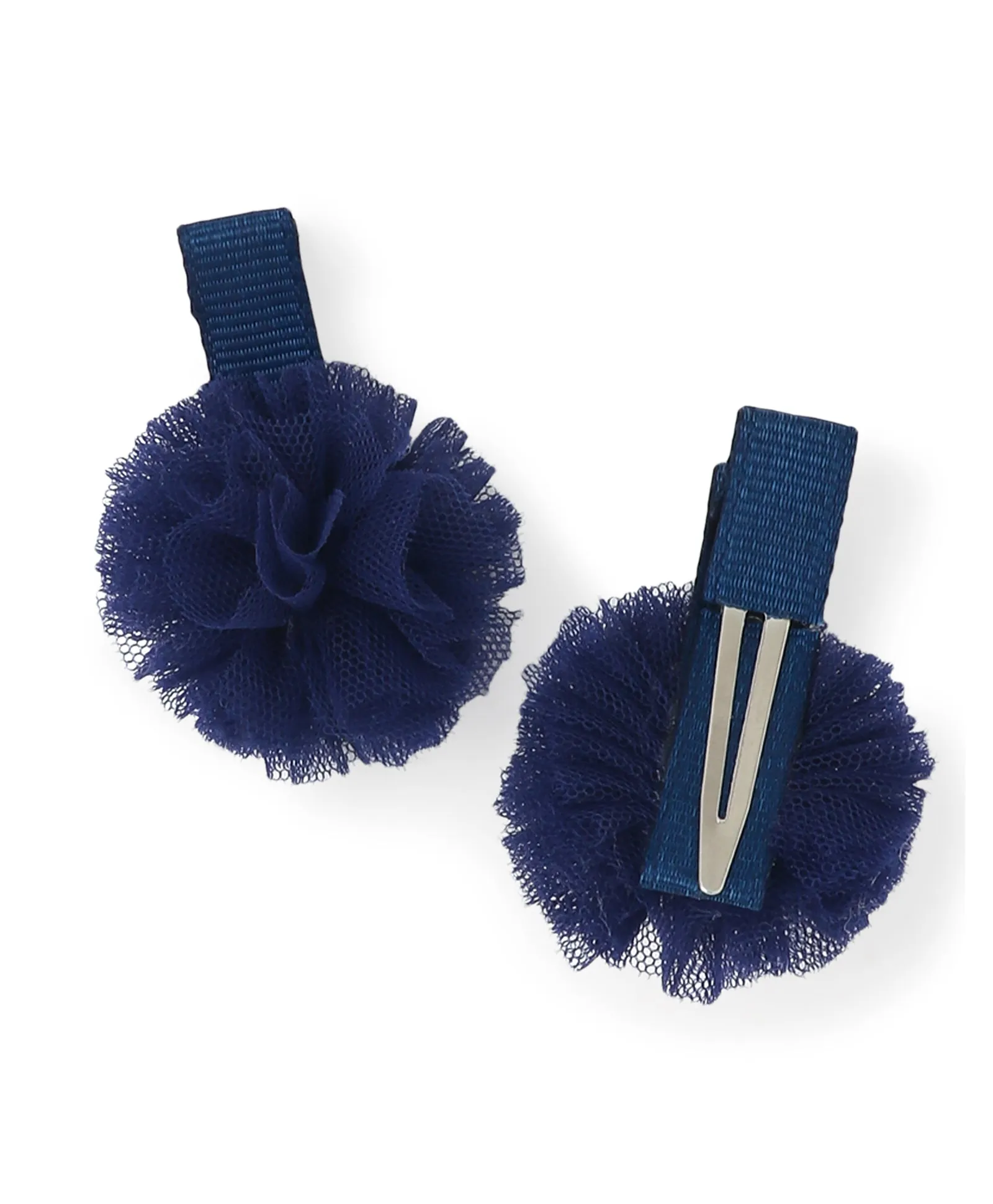 Mini Pom Pom Alligator Clip Set - Dark Blue