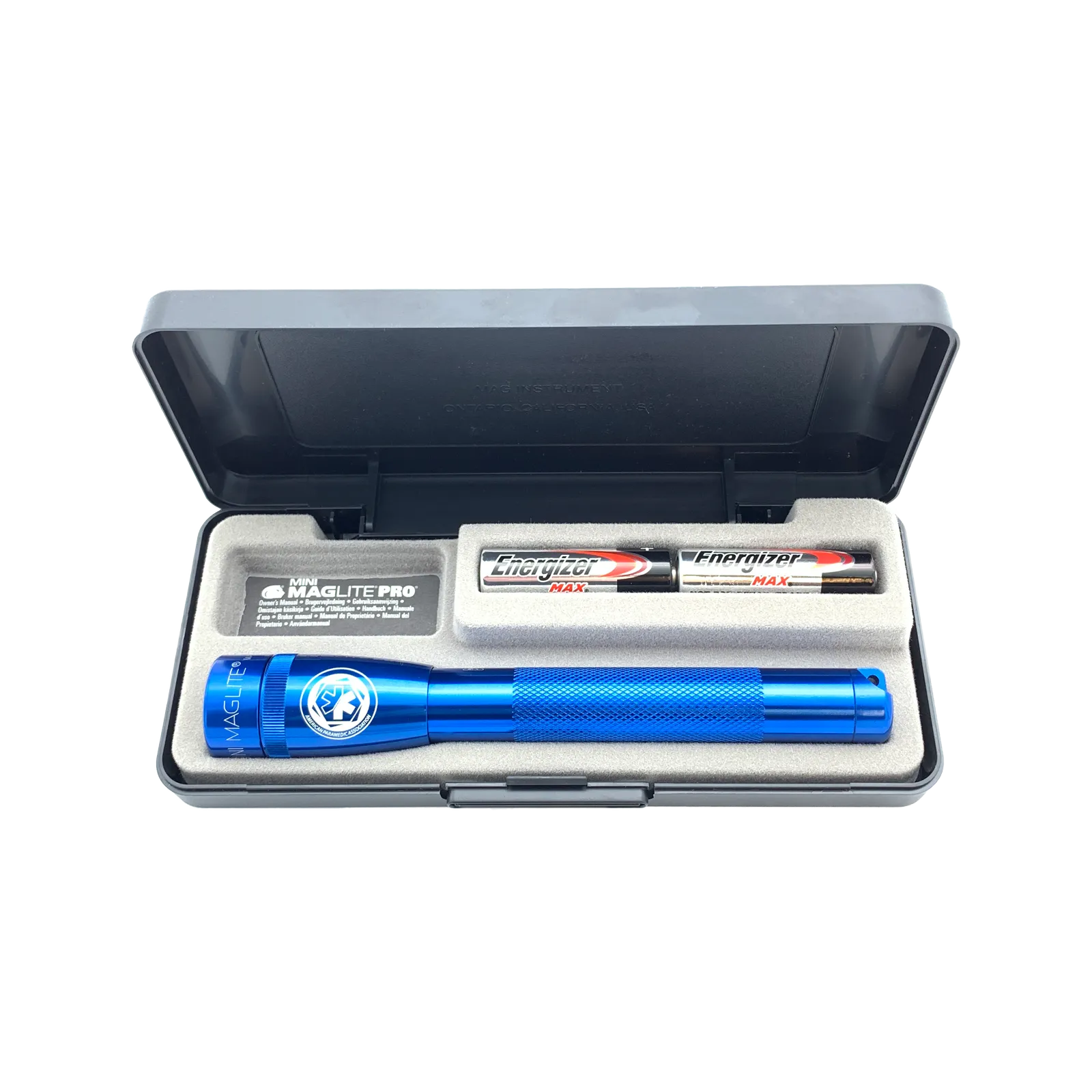 MINIMAG  AA 2 CELL PRO LED FLASHLIGHT, BLUE, with APA LOGO BUNDLE