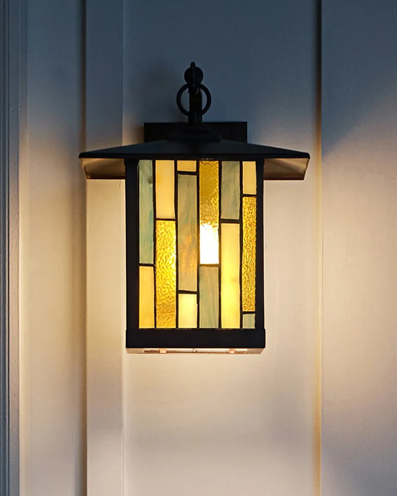 Mission Craftsman Stained Glass Wall Sconce - Bryce