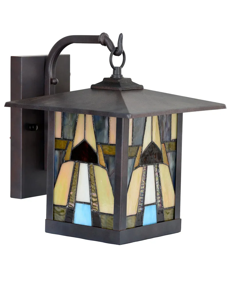 Mission Craftsman Stained Glass Wall Sconce - Cream