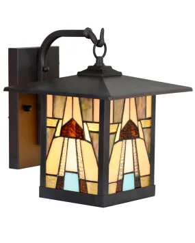 Mission Craftsman Stained Glass Wall Sconce - Cream