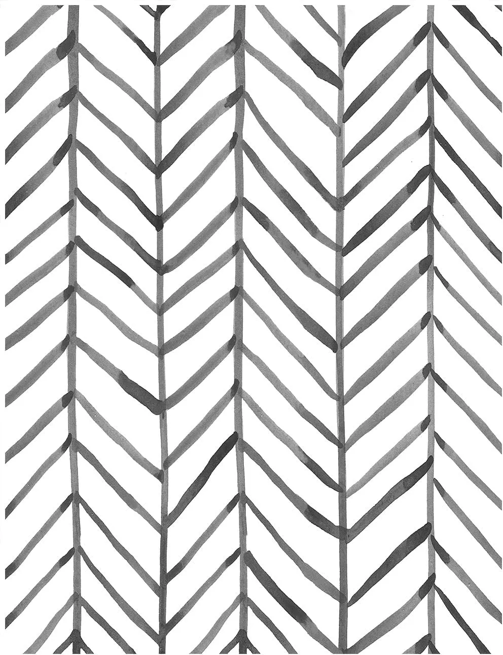 Modern Stripe Peel and Stick Wallpaper Herringbone Black White Vinyl