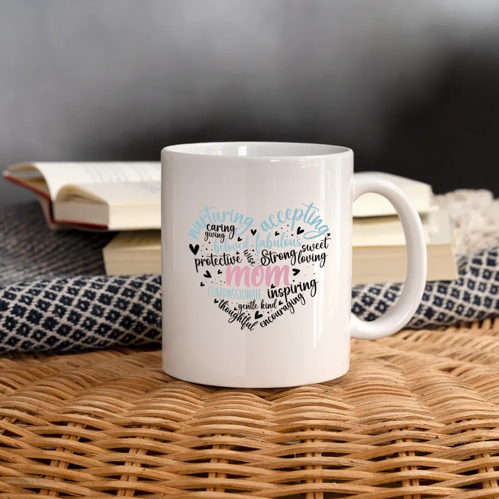 Mom Word Art Heart Coffee Mug