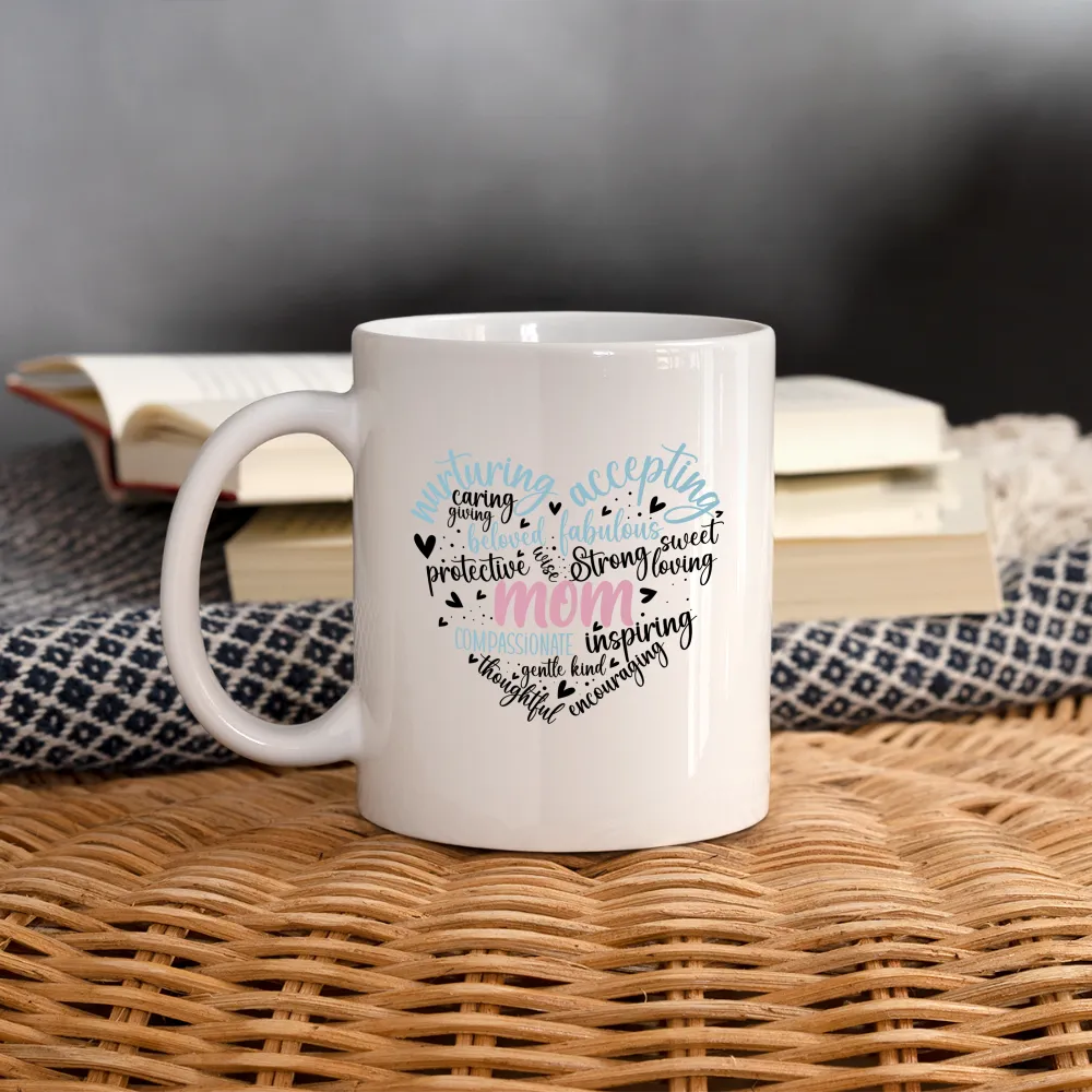 Mom Word Art Heart Coffee Mug