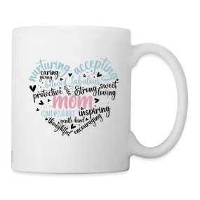 Mom Word Art Heart Coffee Mug