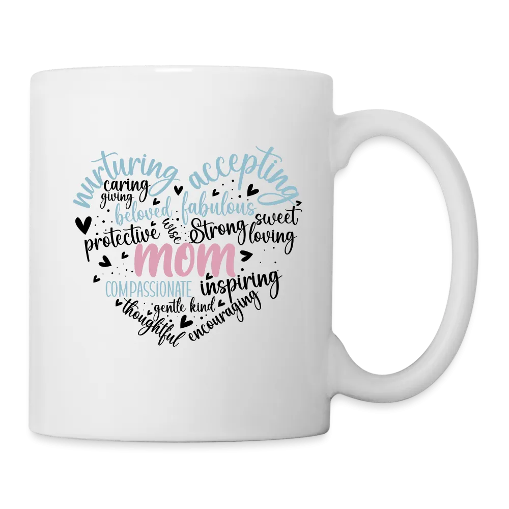 Mom Word Art Heart Coffee Mug