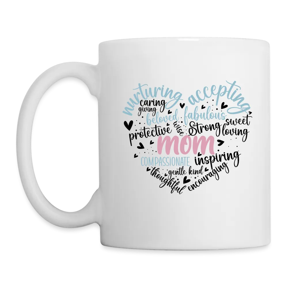 Mom Word Art Heart Coffee Mug